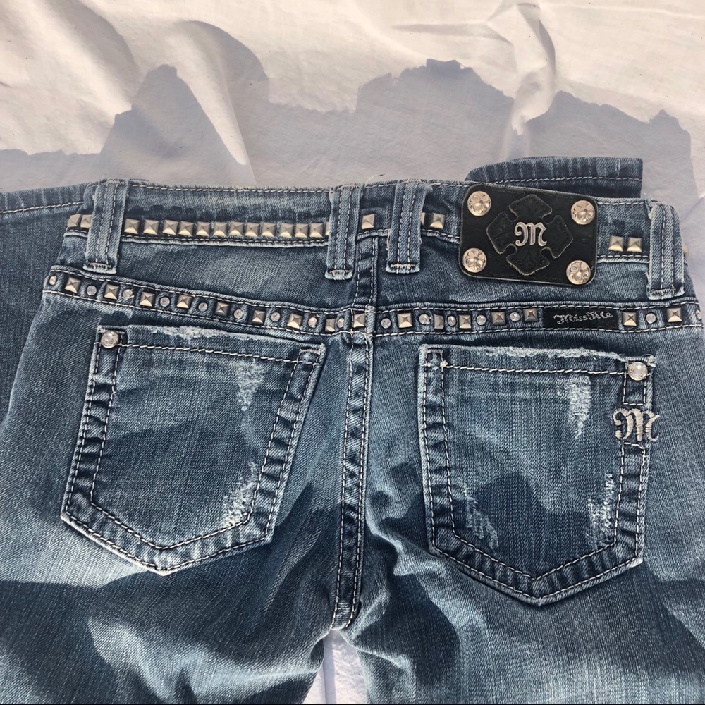 Miss Me Studded Distressed Straight Jeans